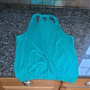 Teal Halter Neck Women's Top